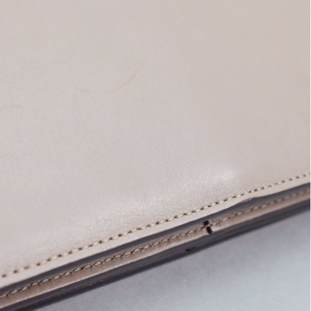CHLOE LIGHT GREY LEATHER/SUEDE FAYE MEDIUM SHOULDE - Picture 7 of 11